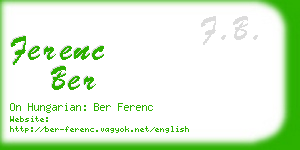 ferenc ber business card